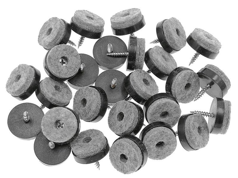 ALIMITOPIA 40pcs Screw-on Furniture Felt Pad Chair Glide Slider Hardwood Floor Protector for Wooden Leg Feet of Chair Table Furniture(Î¦24mm or 0.95";Black) - Image 1